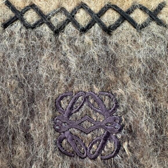 Loewe Brown Mohair & Wool Scarf - Picture 7 of 9